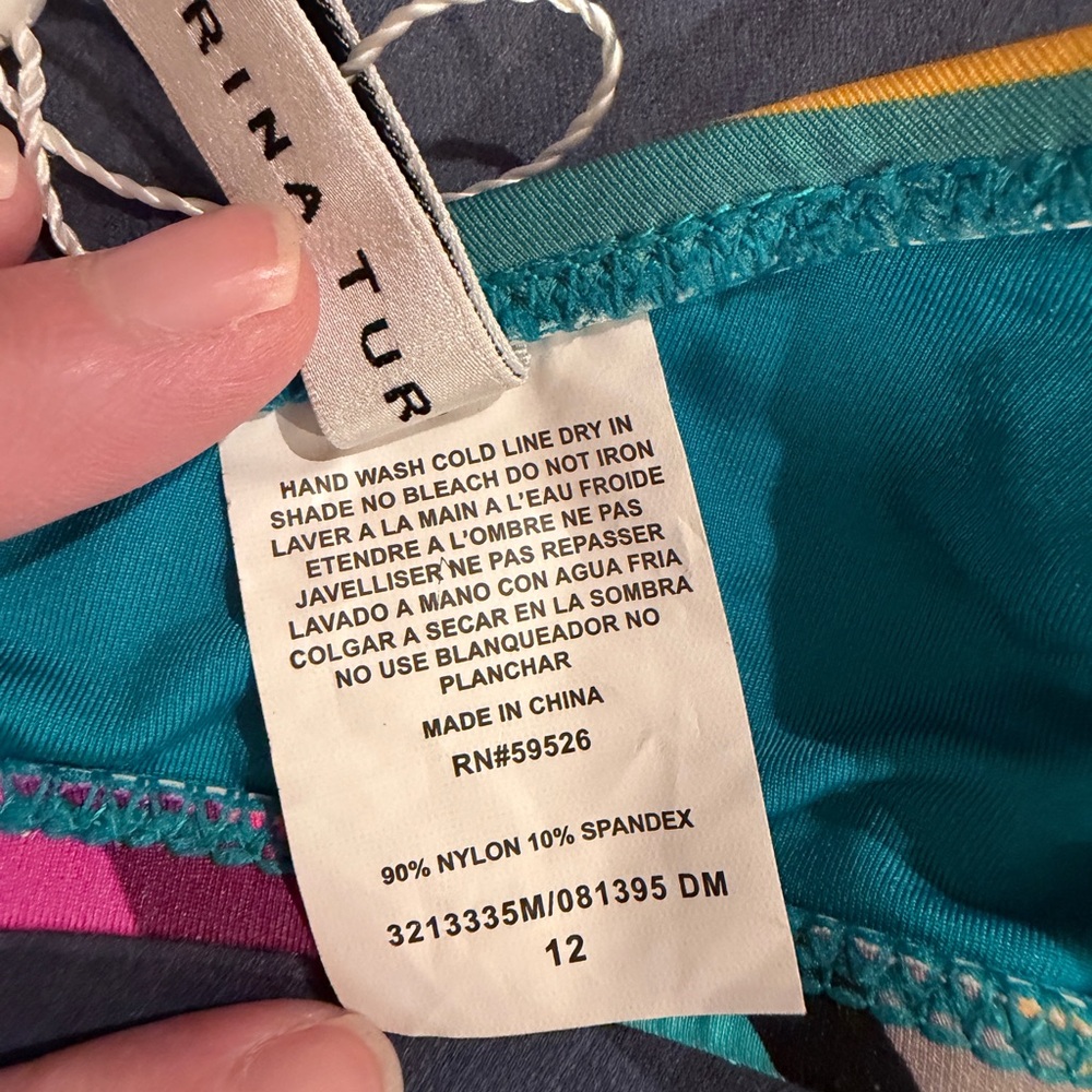 BNWT Trina Turk Colorful Chevron Bikini Top - Picture 13 of 13